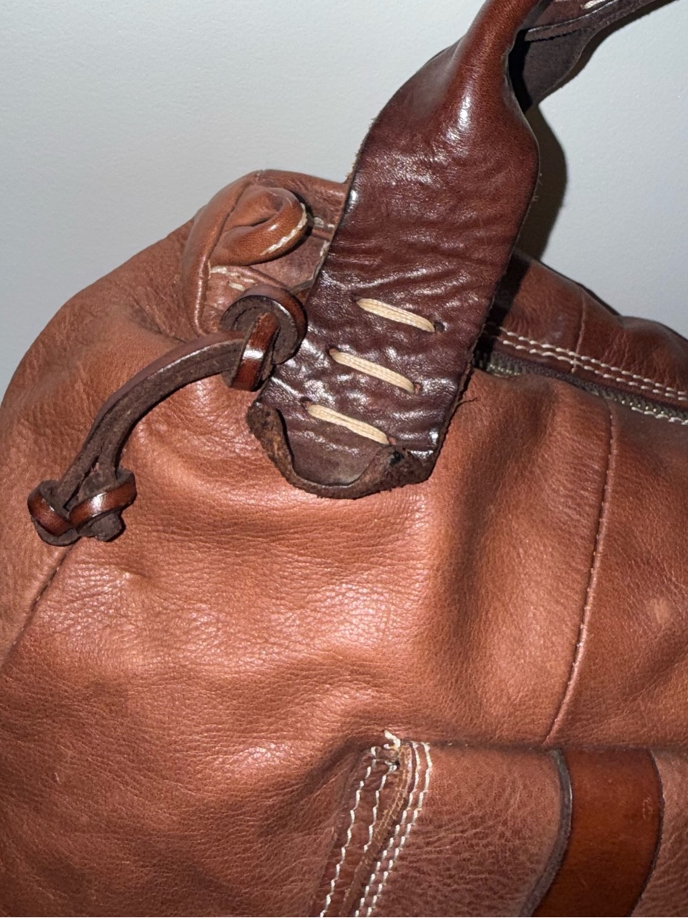 Sofia C Leather Shoulder Bag in Cognac Brown - Picture 11 of 11